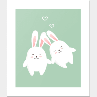 Bunnies in love Posters and Art